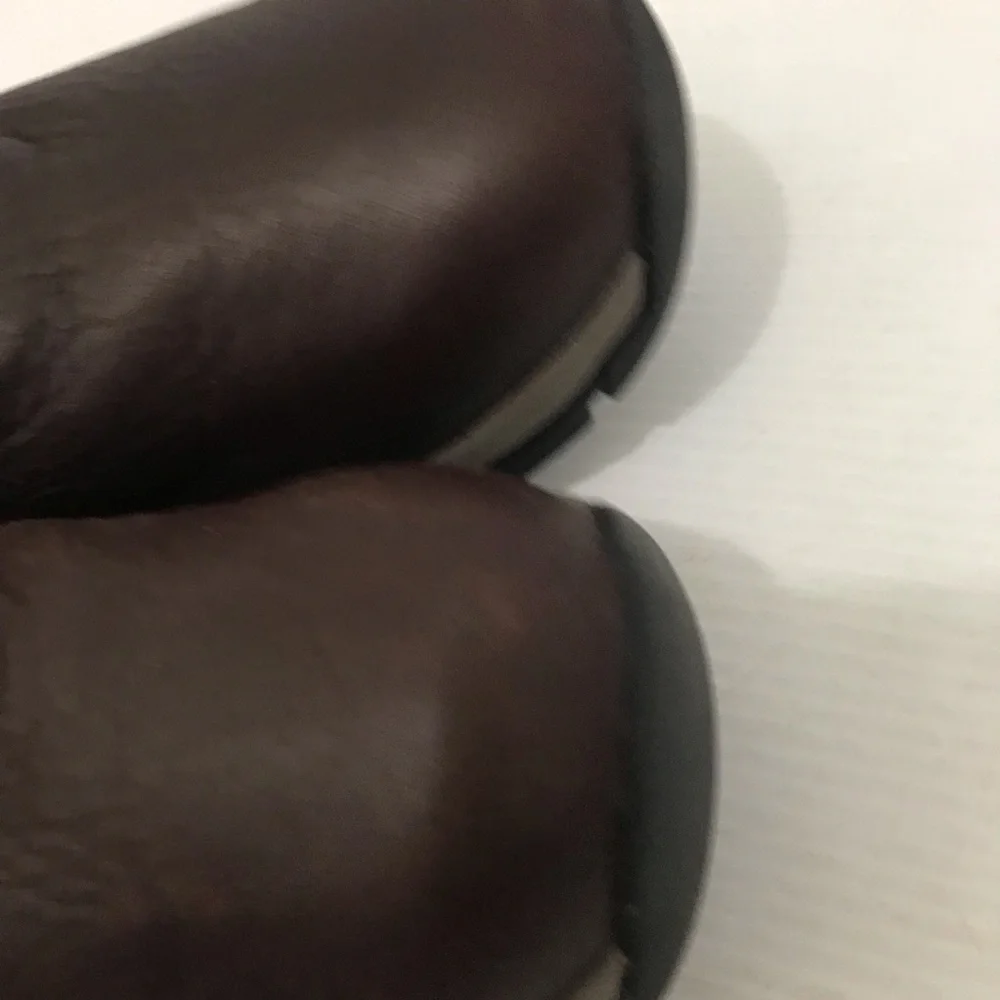 L.L. Bean Vibram Arctic Grip Brown Leather Waterproof Slip On Women's Size 10